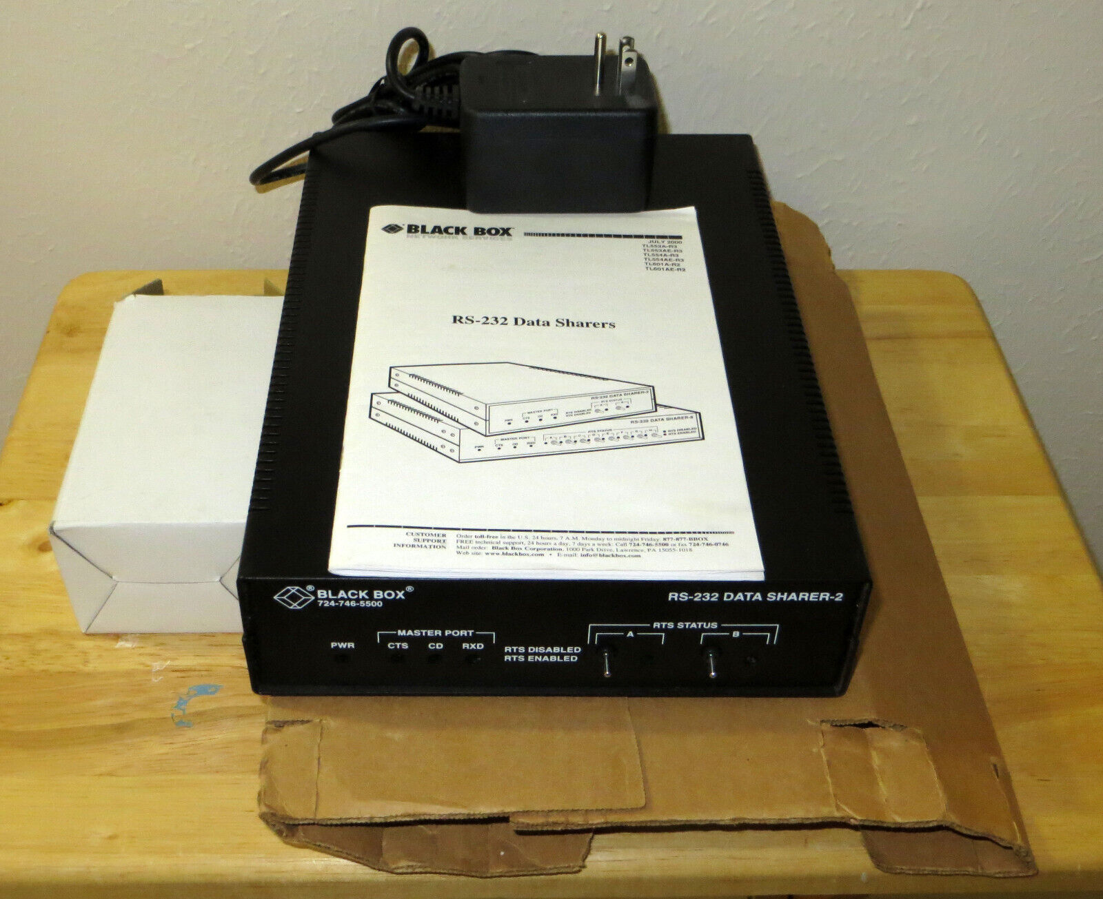 Vintage Black Box Model TL601A-R2   RS-232 Data Sharer 2-Port - Never Been Used