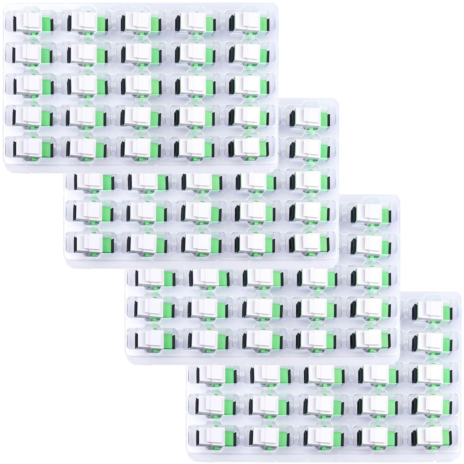 100Pack SC/APC Fiber Optic Coupler Keystone Jacks For Patch Panels & Wall Plates