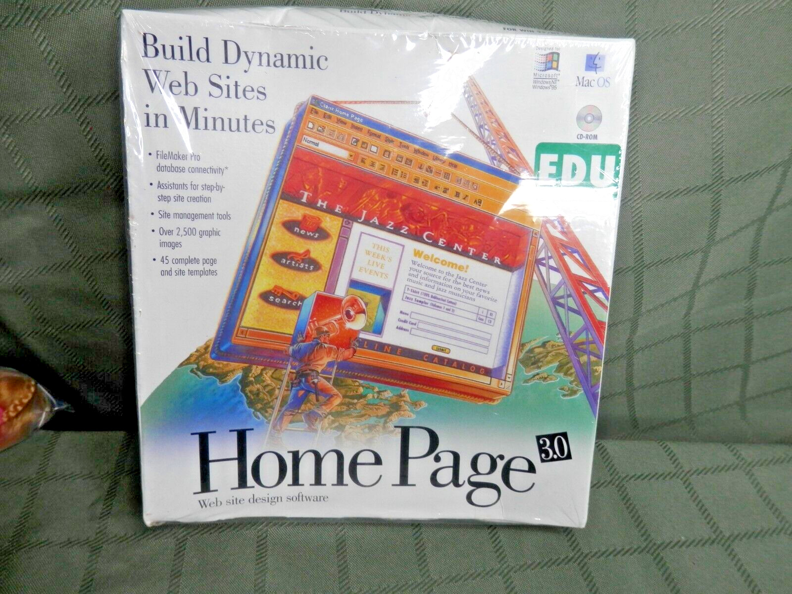 Vintage FileMaker HOME PAGE 3.0 WEB SITE DESIGN FOR MAC SEALED