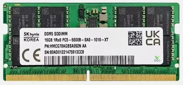 SK Hynix 16GB PC5-44800 DDR5 5600 MHz SO-DIMM Laptop Memory