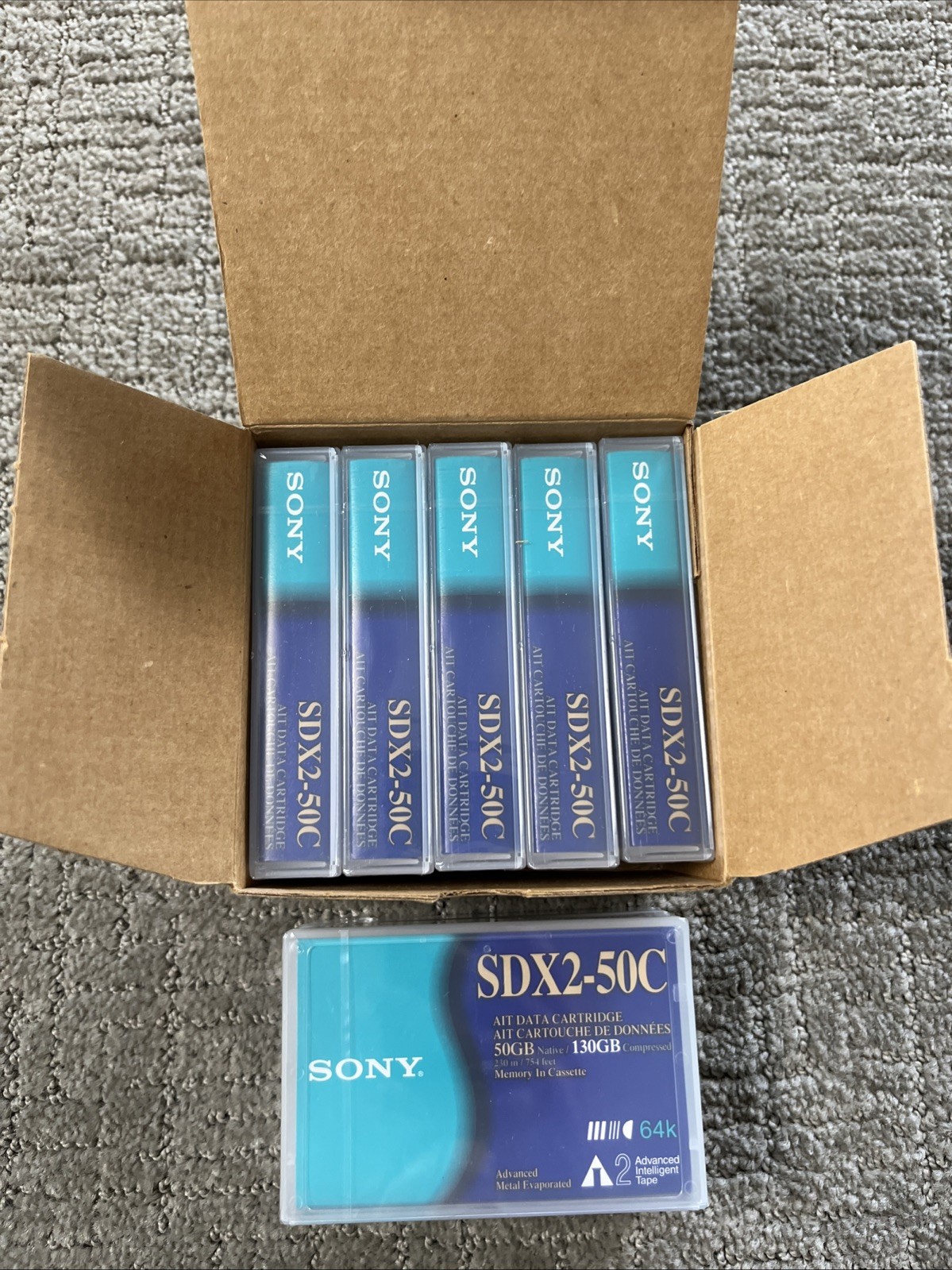 Sony SDX2-50C 50GB/130GB  AIT DATA Cartridge 64K Lot Of 7 New