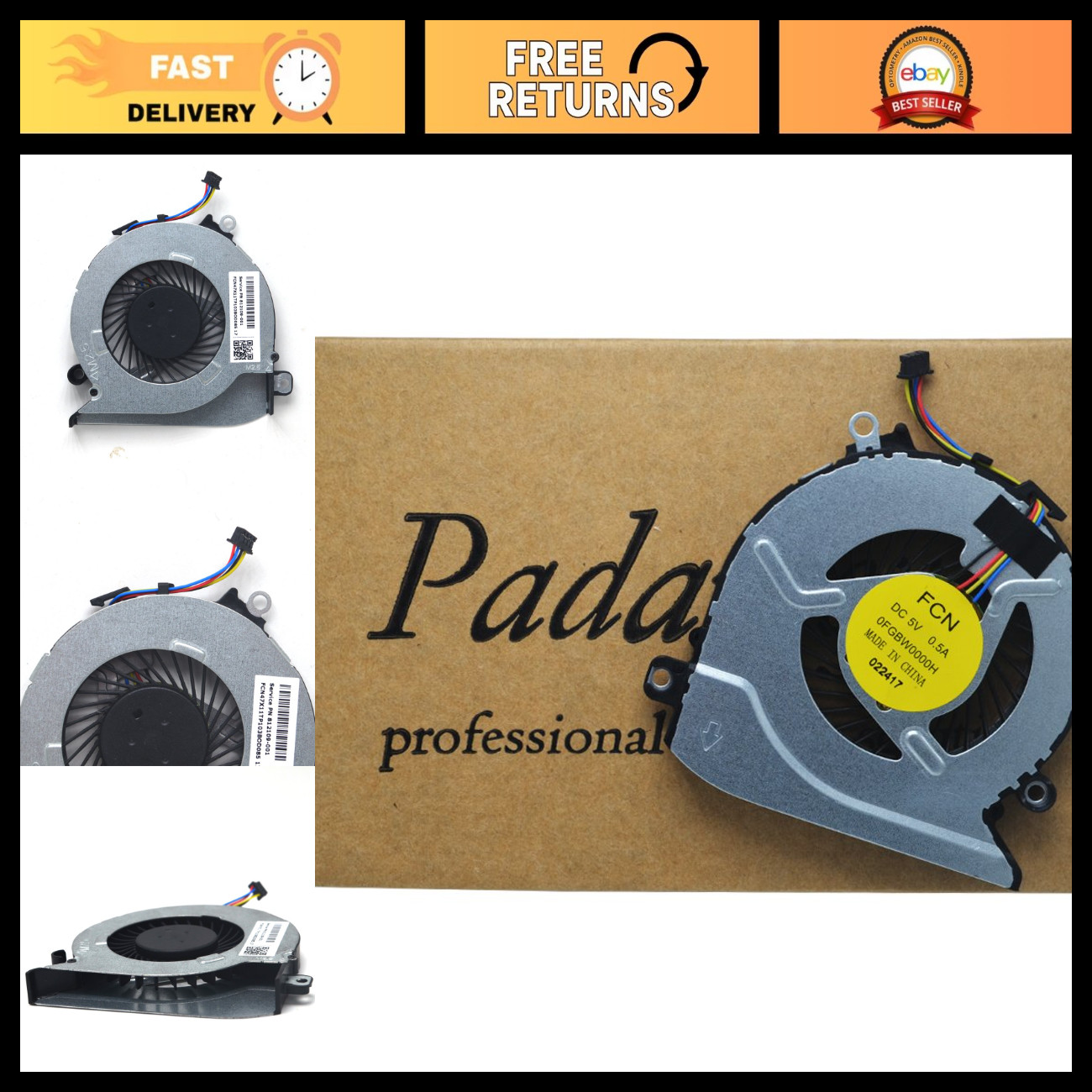 Replacement Laptop CPU Cooling Fan for HP Pavilion 17 & 15 Series - Quiet & Effi