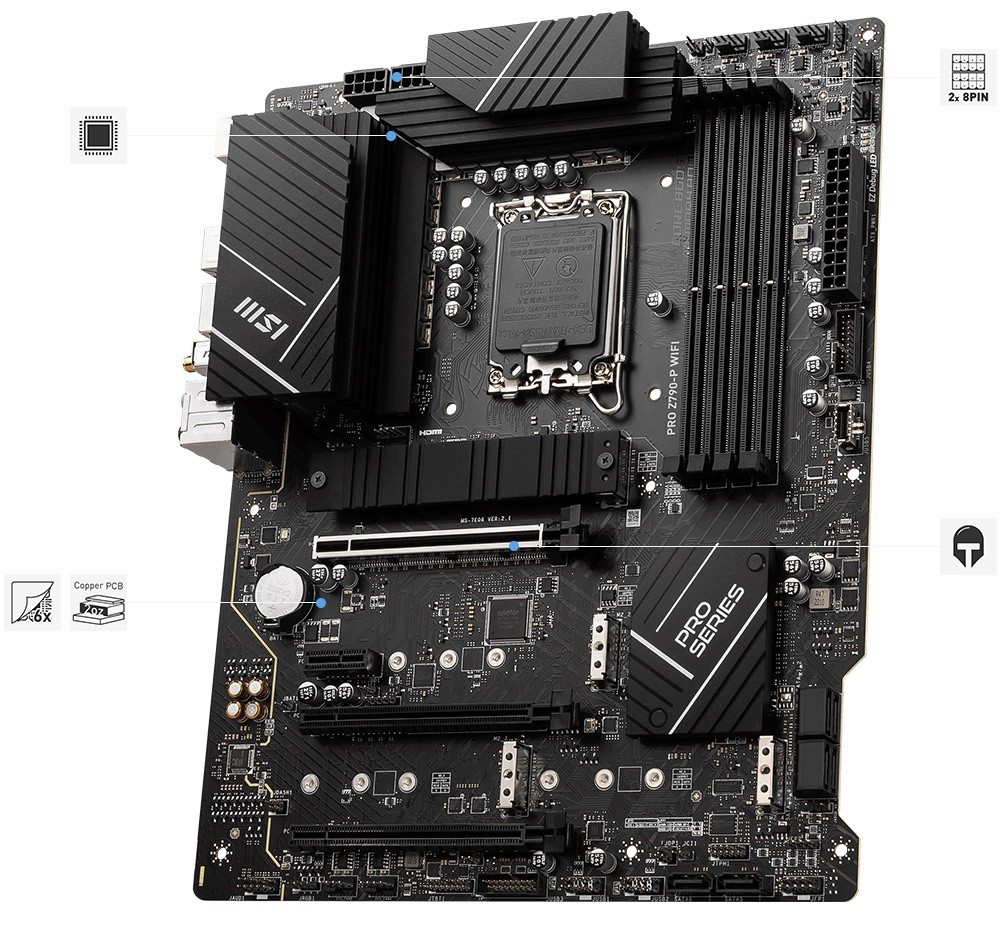 MSI PRO Z790-P WiFi LGA 1700 ATX Intel Motherboard