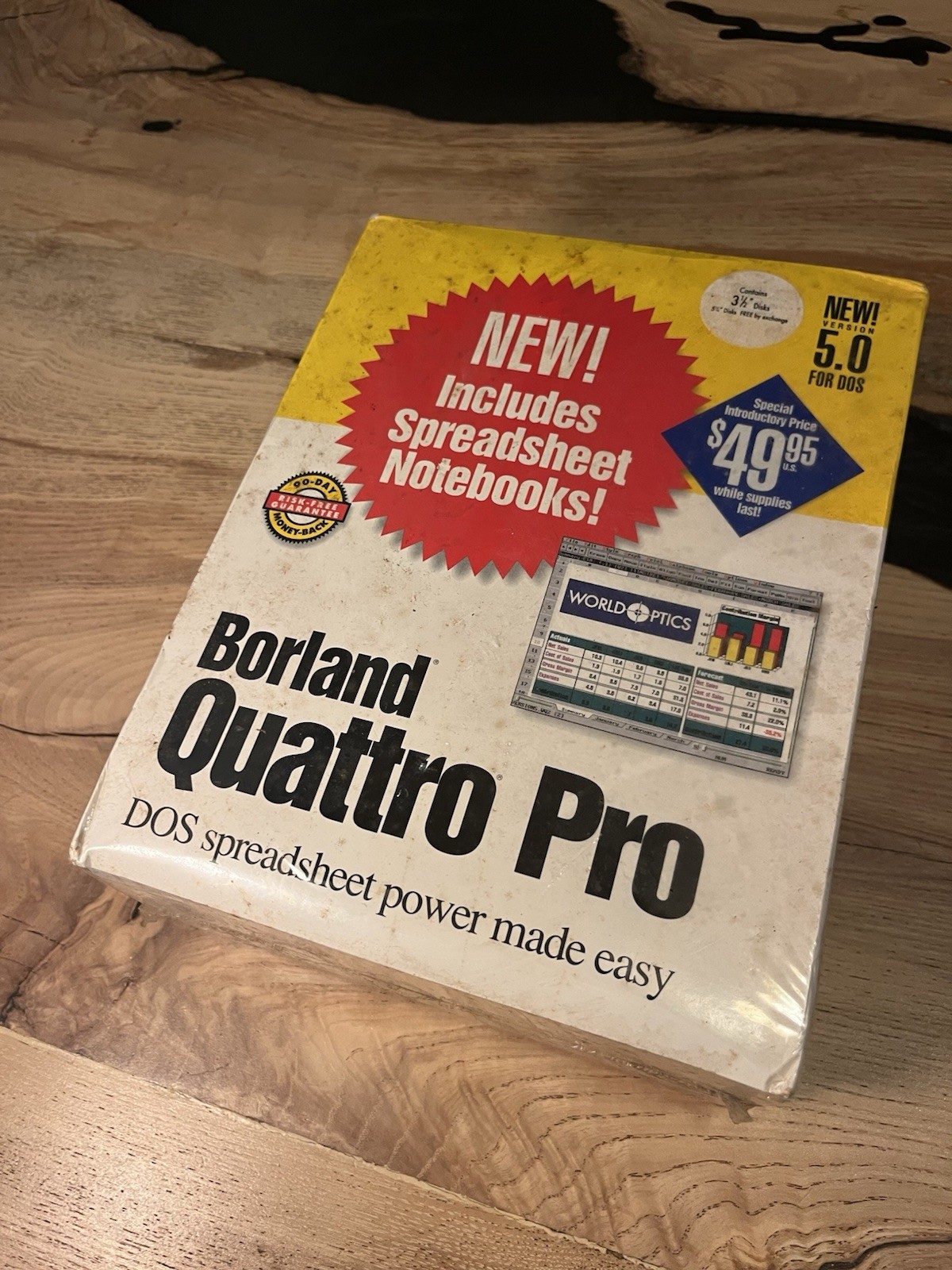 Vintage Borland Quattro Pro 5.0 DOS Spreadsheet Software Sealed 3.5” Disks