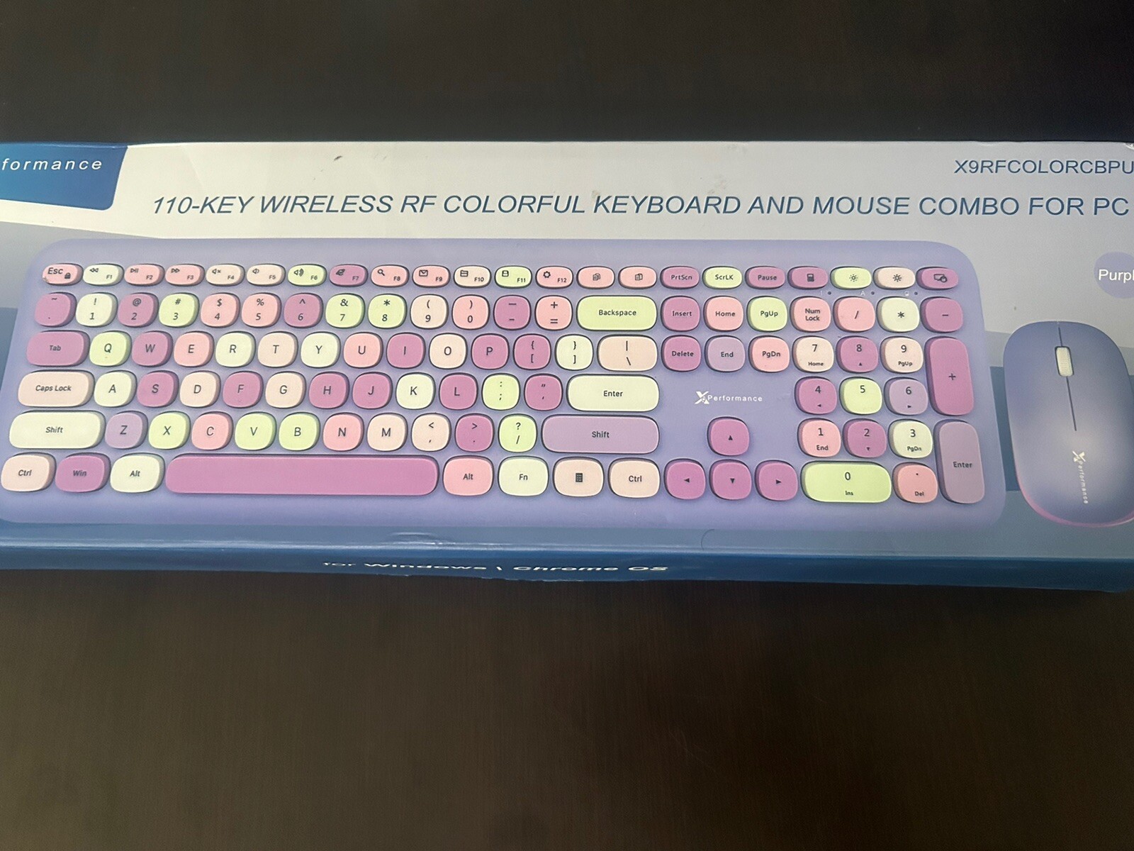 X9 Performance Purple Keyboard and Mouse Combo - For Windows  & Chrome OS 2.4G
