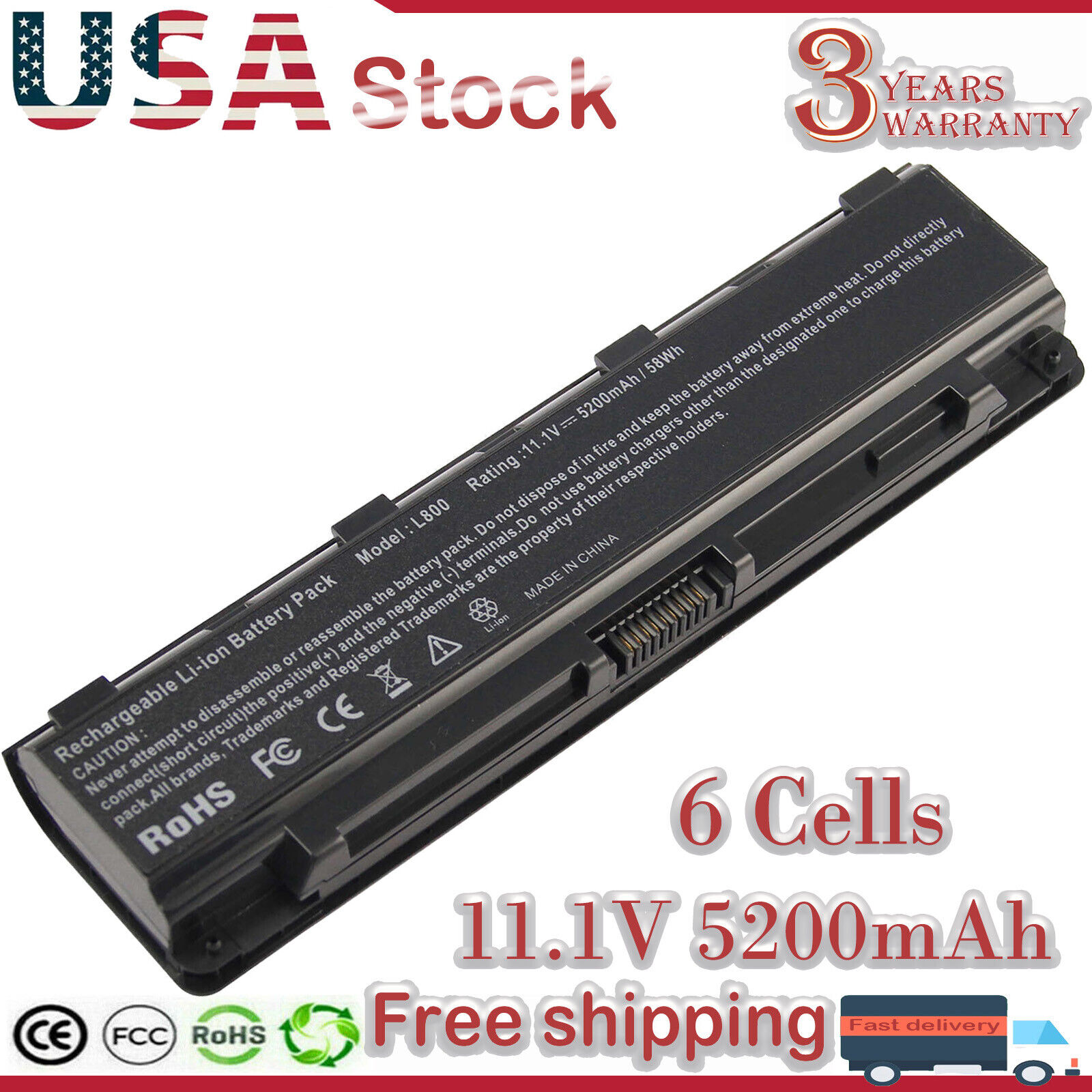 Laptop Battery For Toshiba Satellite P75-A7100 P75-A7200 S855-S5378 S855D-S5148