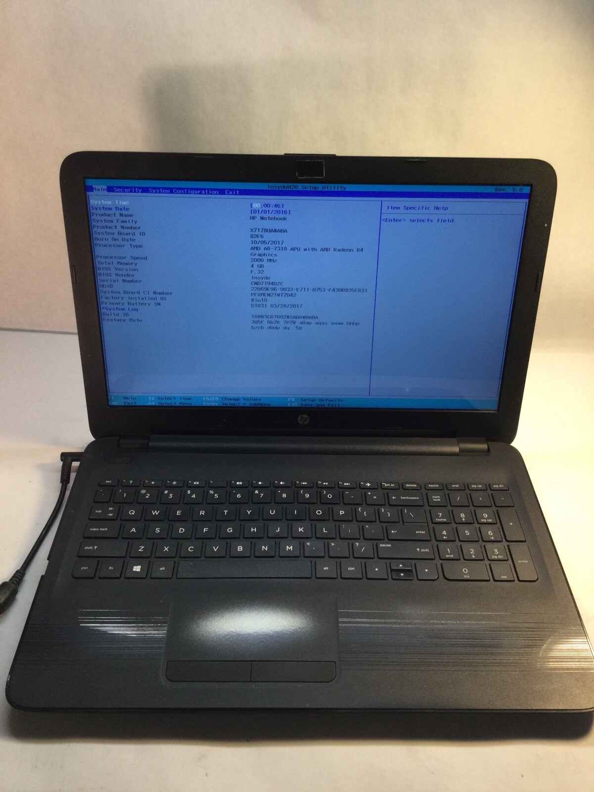 HP 15-ba009dx 15" Laptop AMD A6-7310 -BOOTS TO BIOS  - MZ