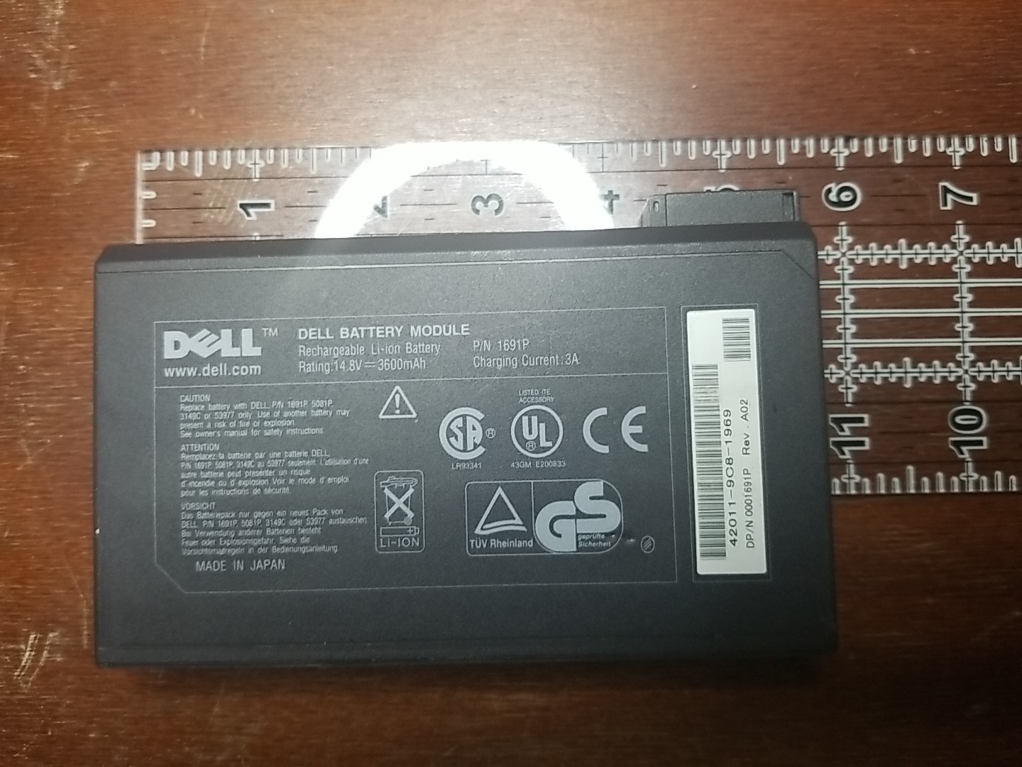 OEM Dell Battery Module P/N 1691P (5081p 3149c 53977) Japan