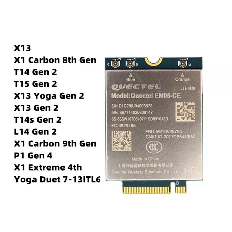 5W10V25794 Wireless WAN 4G LTE Cat4 WWAN Module For Thinkpad T14s  L14 Gen 2
