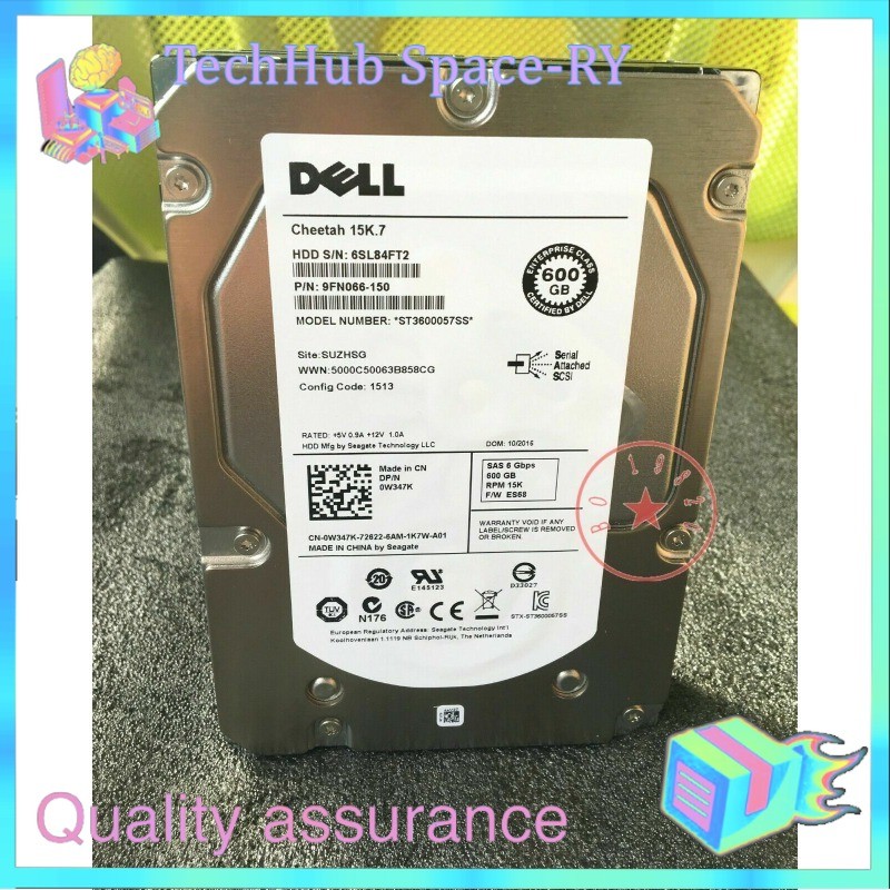 Dell Original 0W347K W347K 600GB 15000RPM 6Gbps 3.5" SAS HARD DRIVE ST3600057SS