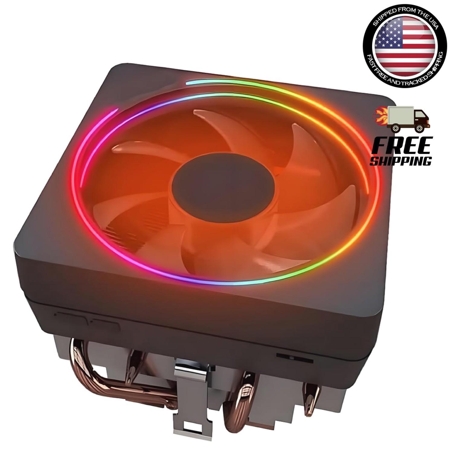 Efficient Wraith Cooler with RGB 95mm Fan and Copper Core Base for AM5/AM4 CPUs