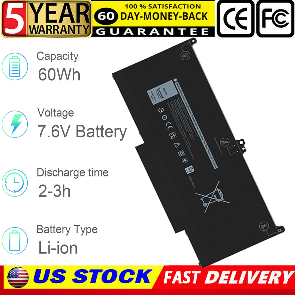 ✅For Dell Latitude 5300 5310 (2-in-1) 7300 7400 60Wh 7.6V Laptop Battery MXV9V