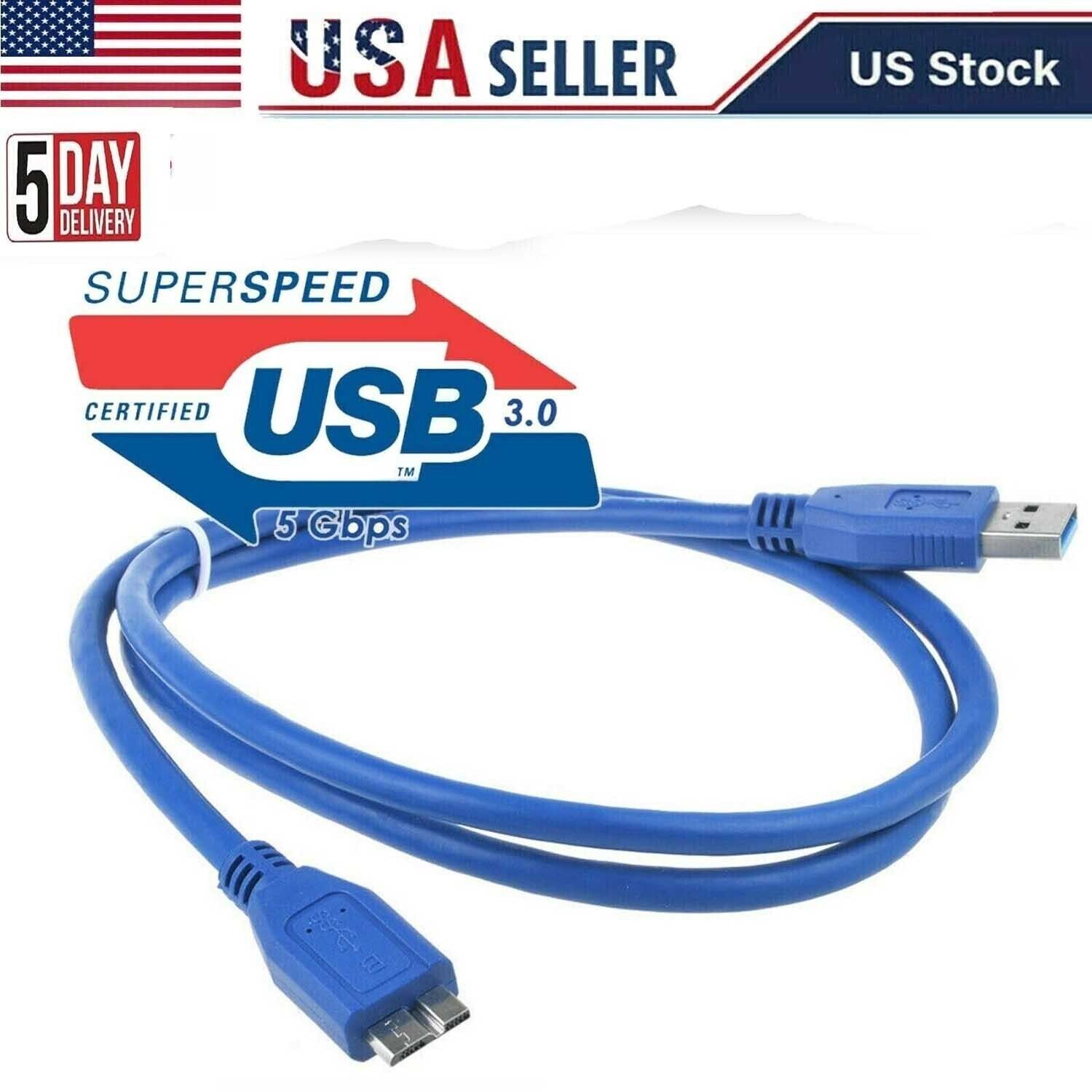 1ft USB 3.0 Type A Male to Micro B USB Cable Lead HDD Hard Drive For Seagate