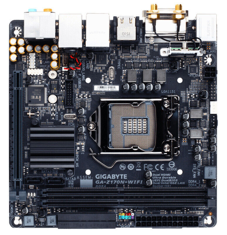 Gigabyte GA-Z170N-WIFI Motherboard Intel Z170 LGA 1151 2×DDR4 Mini-ITX m.2 HDMI