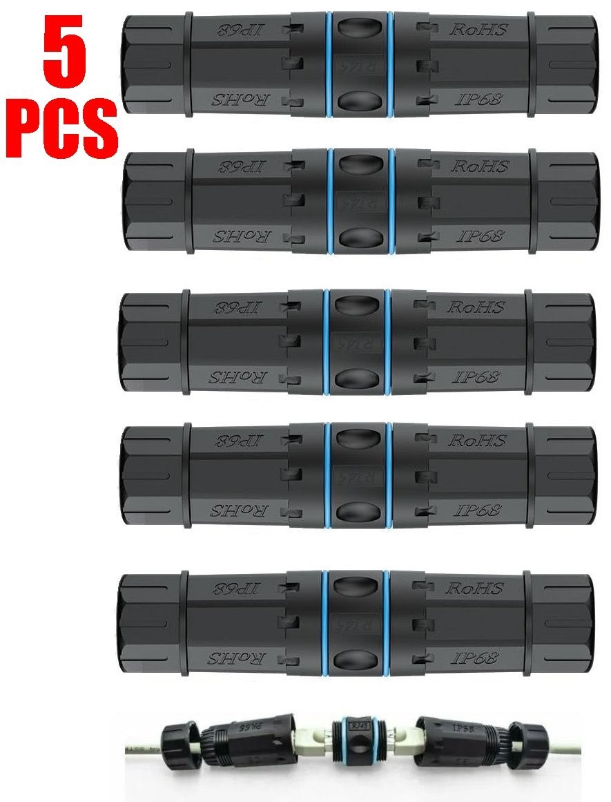 5x CAT6 RJ45 Outdoor Waterproof Shielded Network Ethernet Cable Extender Coupler