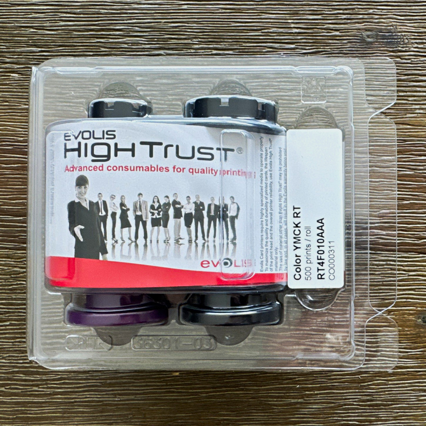 Evolis High Trust YMCK RT Ribbon 500 Prints Genuine/Original RT4F010AAA