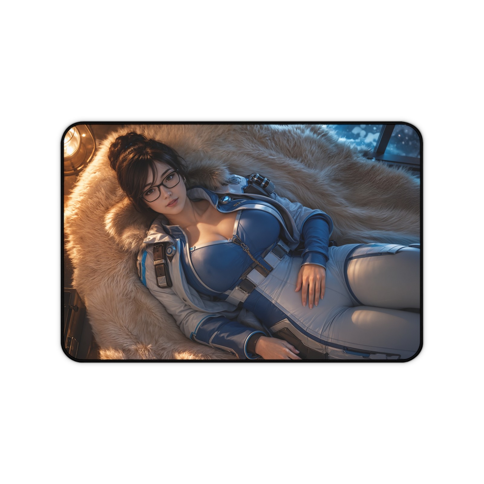 Gaming Mousepad Featuring Mei, Home Office Desk Pad and Computer Decor