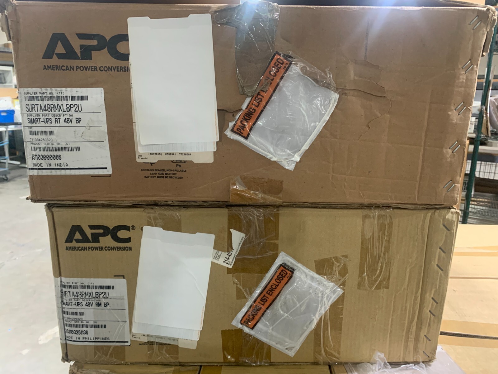 LOT OF 2:  APC SURTA48RMXLBP2U SMART-UPS RT 48V RM BATTERY PACK - BRAND NEW