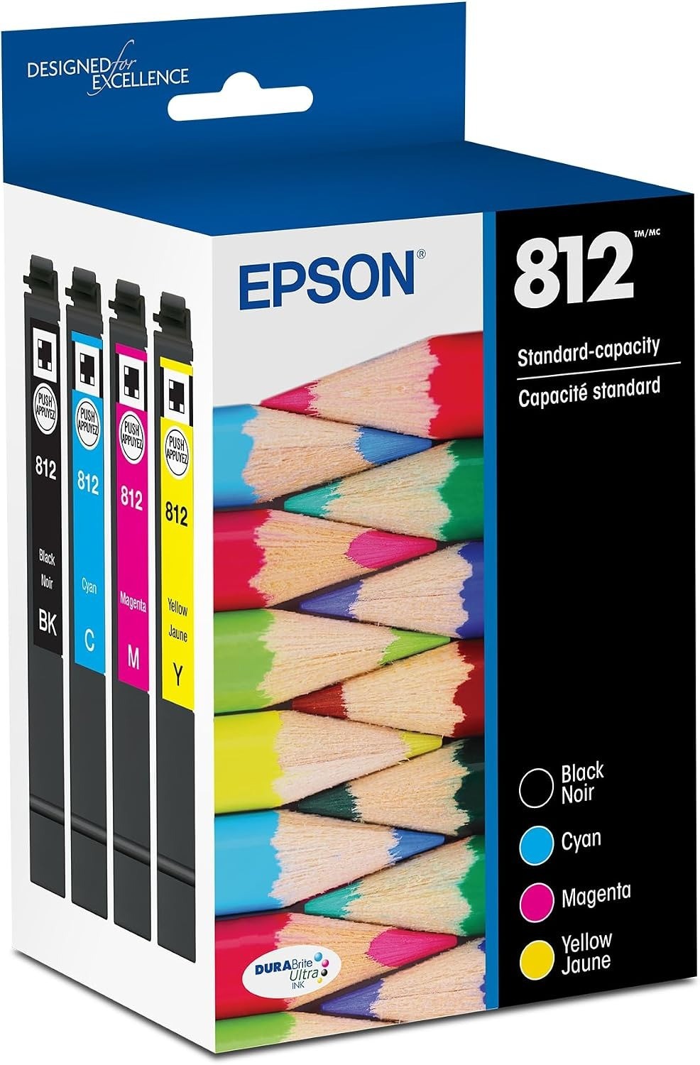 Epson 812 T812120-BCS Genuine Ink 4-Pack Black CMY WF-7820 