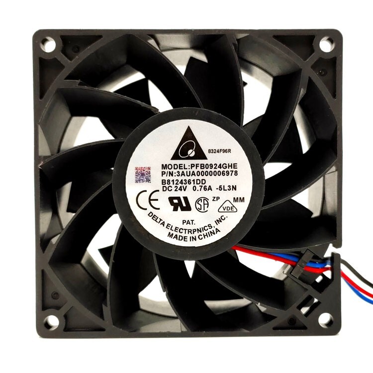 1 pcs DELTA Fan PFB0924GHE DC 24V 0.76A 92*92*38mm 3 pin inverter Cooling fan