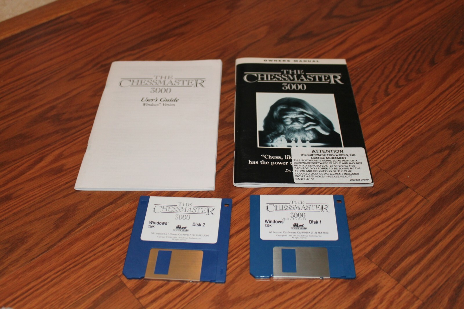 The Chessmaster 3000 Windows Game on 3.5" disks with manual and guide - tested