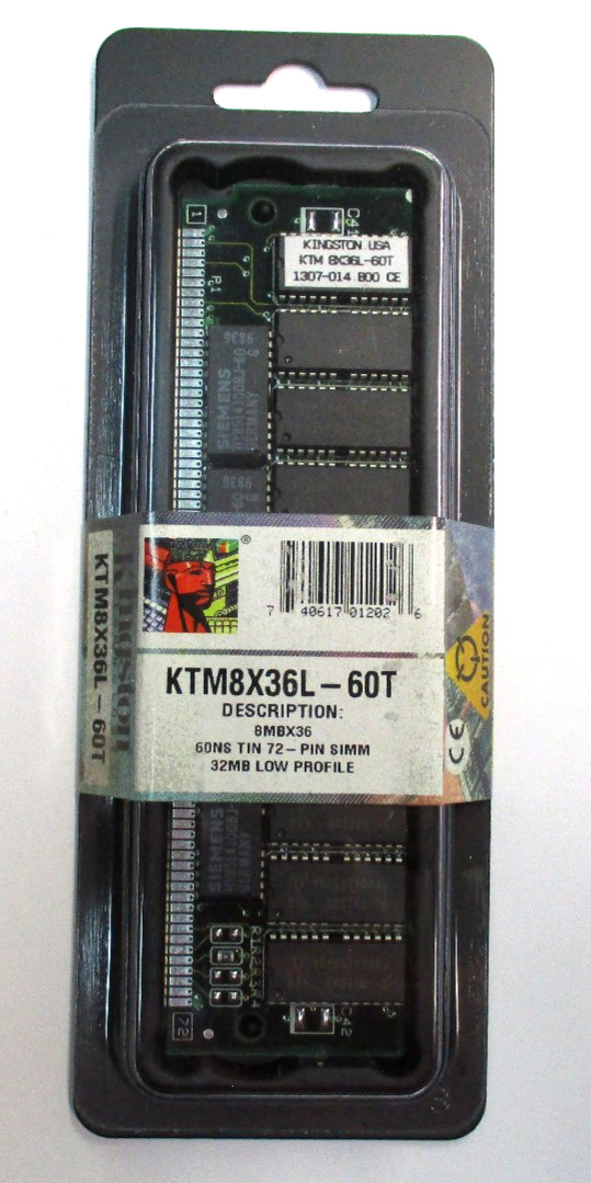 New Sealed Vintage Kingston KTM8X36L-60T 32MB 60ns SIMM Parity FP/ LP RAM