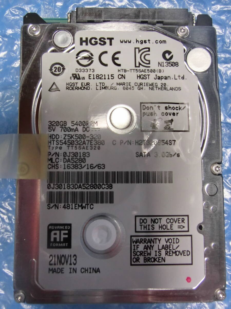 [Used] HGST HTS545032A7E380 320GB/8MB 6149 hours used Management number:D179
