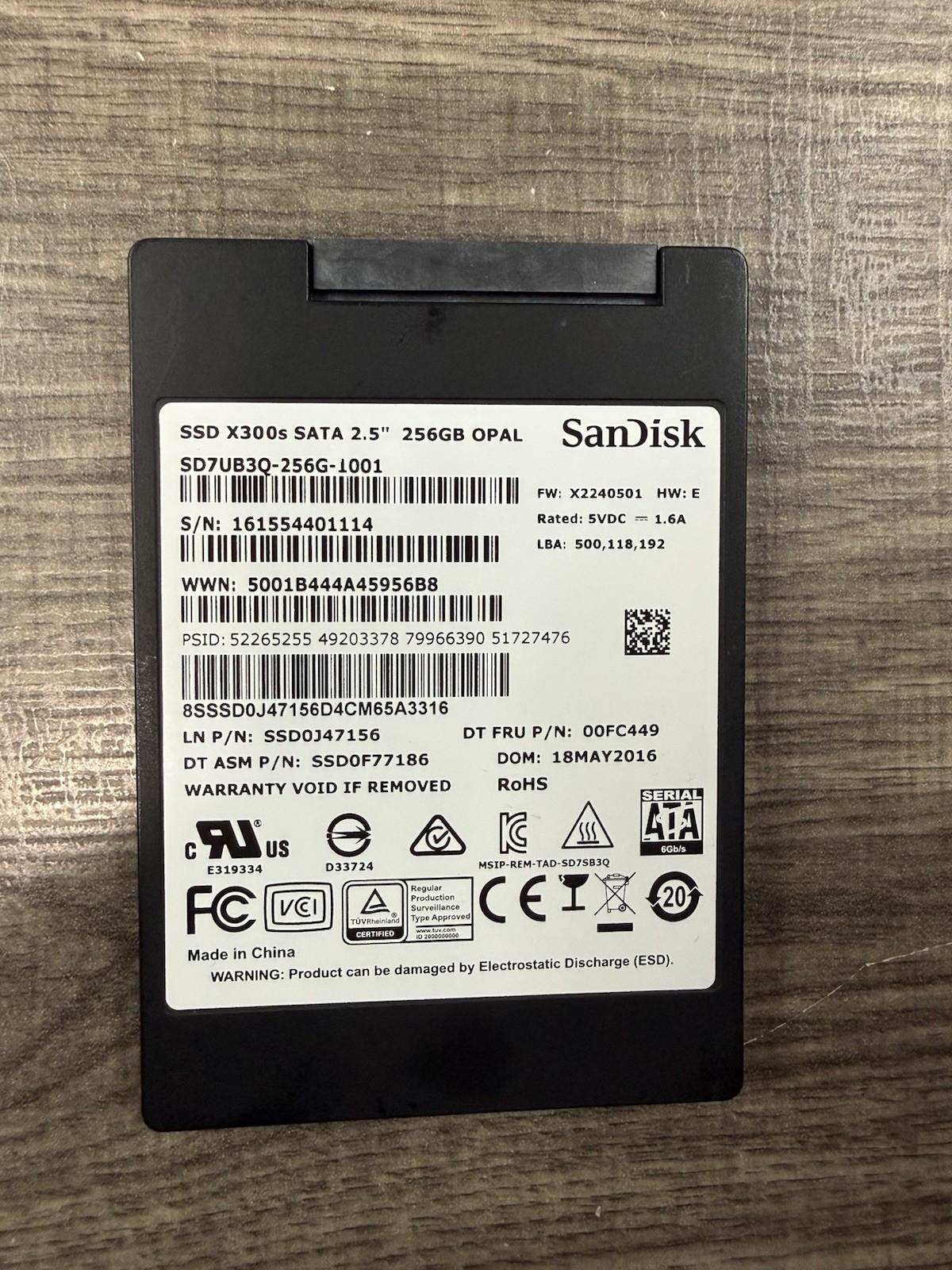 SSD SanDisk X300s SD7UB3Q-256G-1001 SATA 2.5" 256GB Opal Solid State Drive