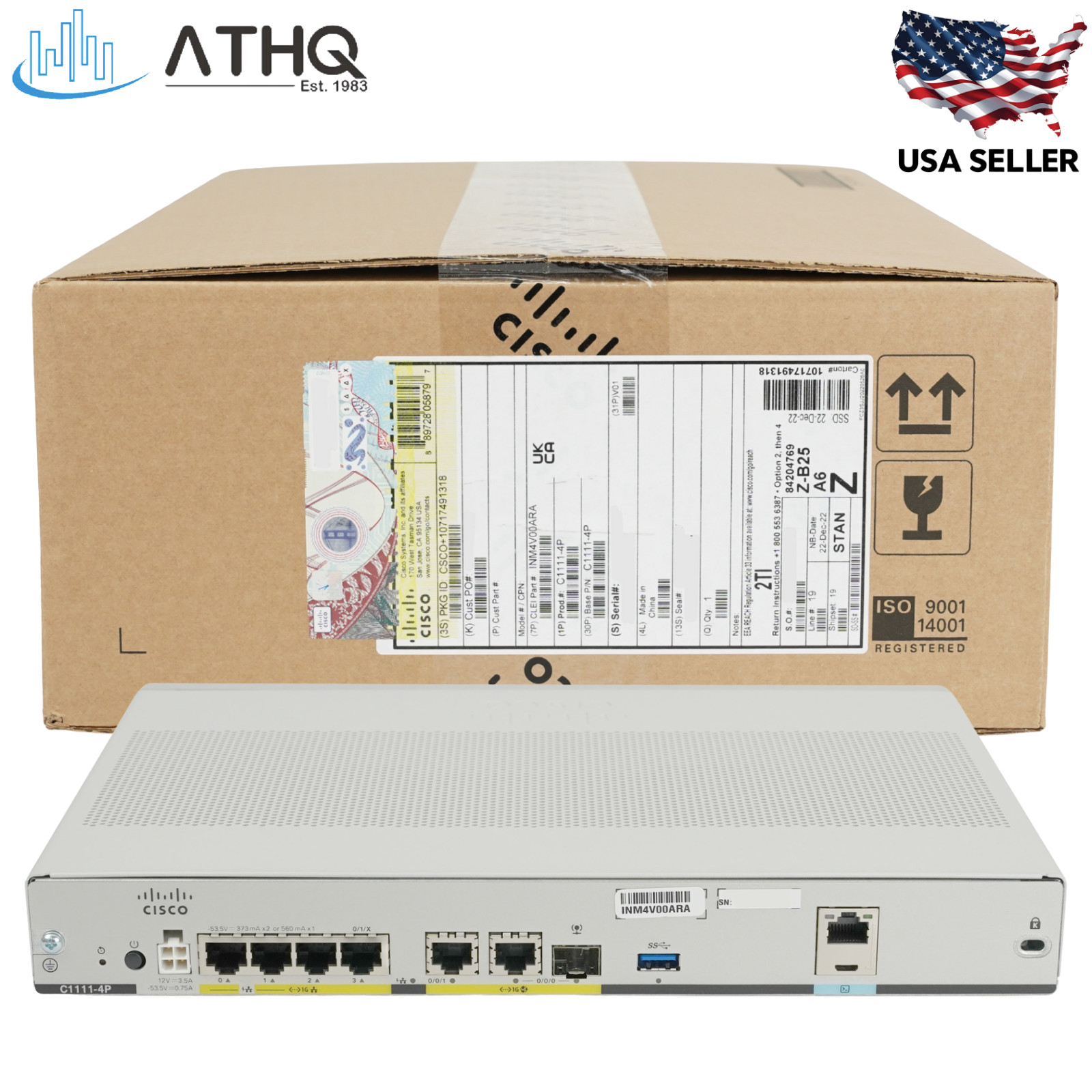 Cisco C1111-4P ISR 1000 Integrated Services Router 4 Port Dual GE WAN SD-WAN VPN