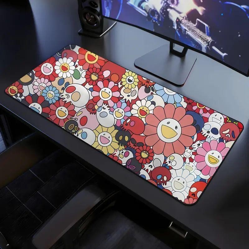 Takashi Murakami Sunflower Red Gaming Mouse Pad Desk Mat Accessories
