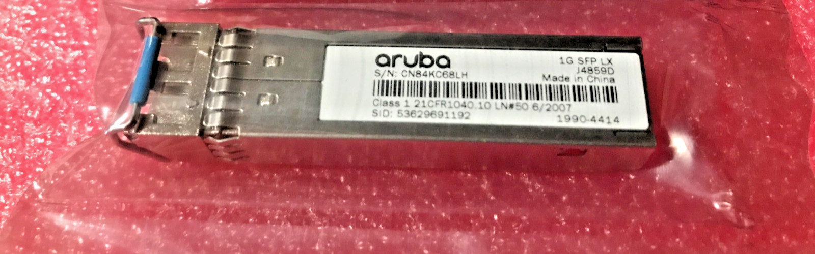 U83671 J4859D HPE Aruba 1G SFP LC LX 10km SMF Transceiver G2U