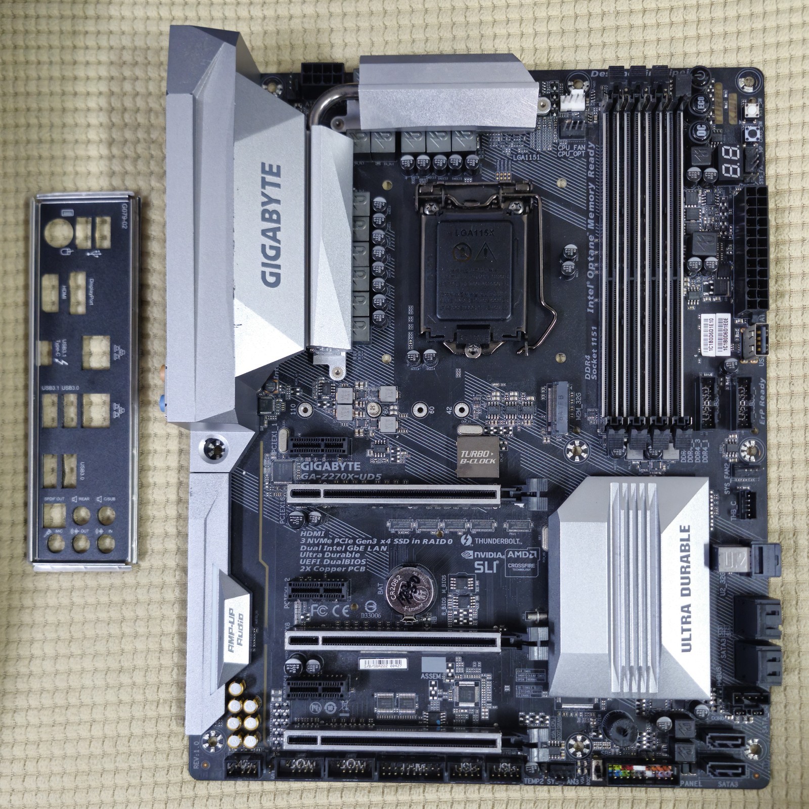 Gigabyte GA-Z270X-UD5 : LGA1151 Z270 ATX DDR4 Dual LAN, Verified Working