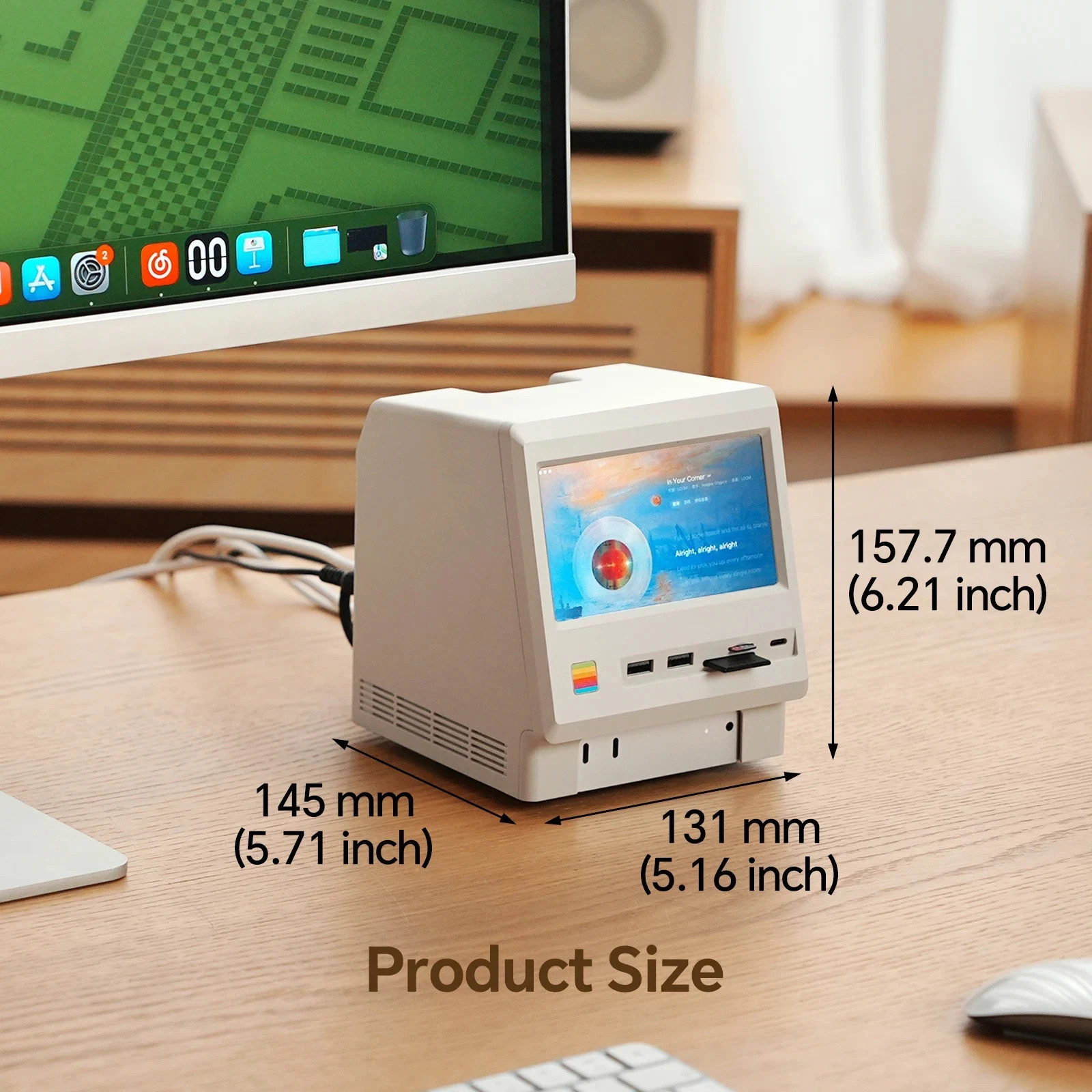 Wokyis M5 Mac Mini M4 Pro Docking Station 5" Display USB-C Hub M.2 SSD 10Gbps