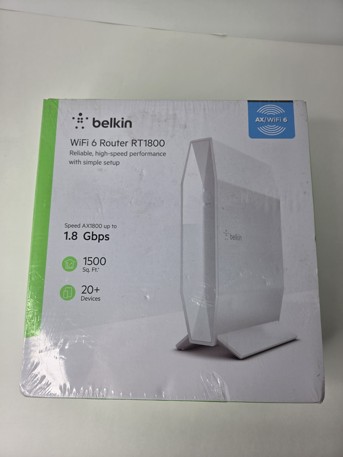 Belkin RT1800 AX1800 WiFi 6 Router Up To 1.8 Gbps 1500 Sq Ft 20+ Devices