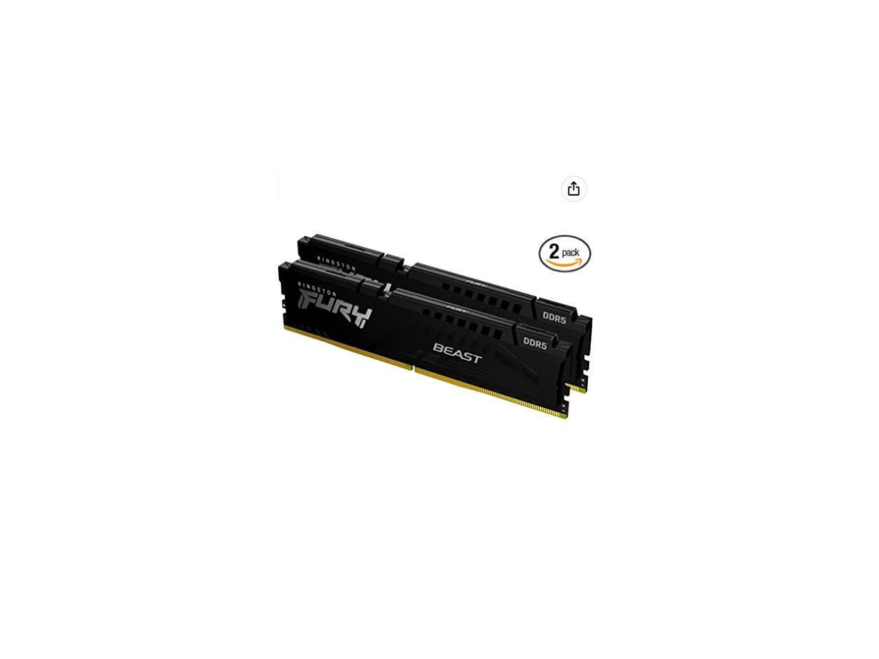 KINGSTON 16GB 5600MT/s DDR5 CL40 DIMM (Kit of 2) FURY Beast RGB