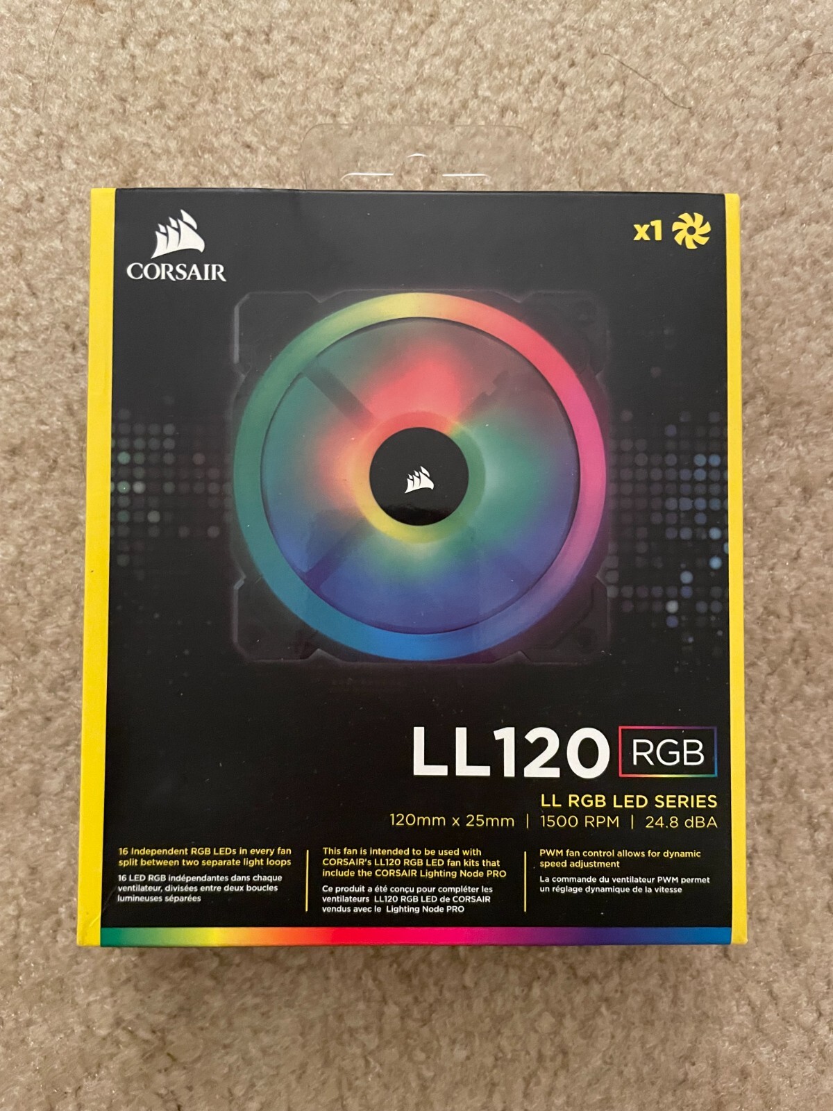 FLASH SALE~Corsair LL120 RGB, 120mm Dual Light Loop RGB LED PWM Fan, CO-9050071-