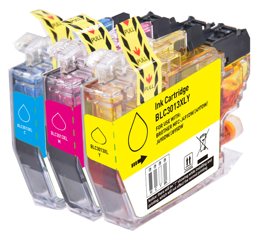 3PK CMY Printer Ink + Chip fits Brother LC3013 MFC-J491DW MFC-J497DW MFC-J690DW
