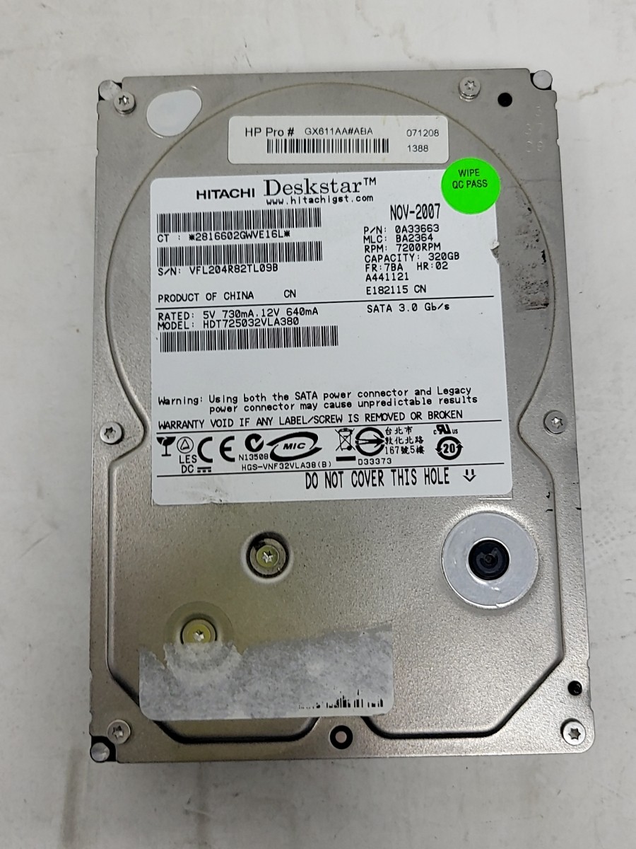 HITACHI HDT725032VLA380 Hard Drive SATA 3.5" 320GB