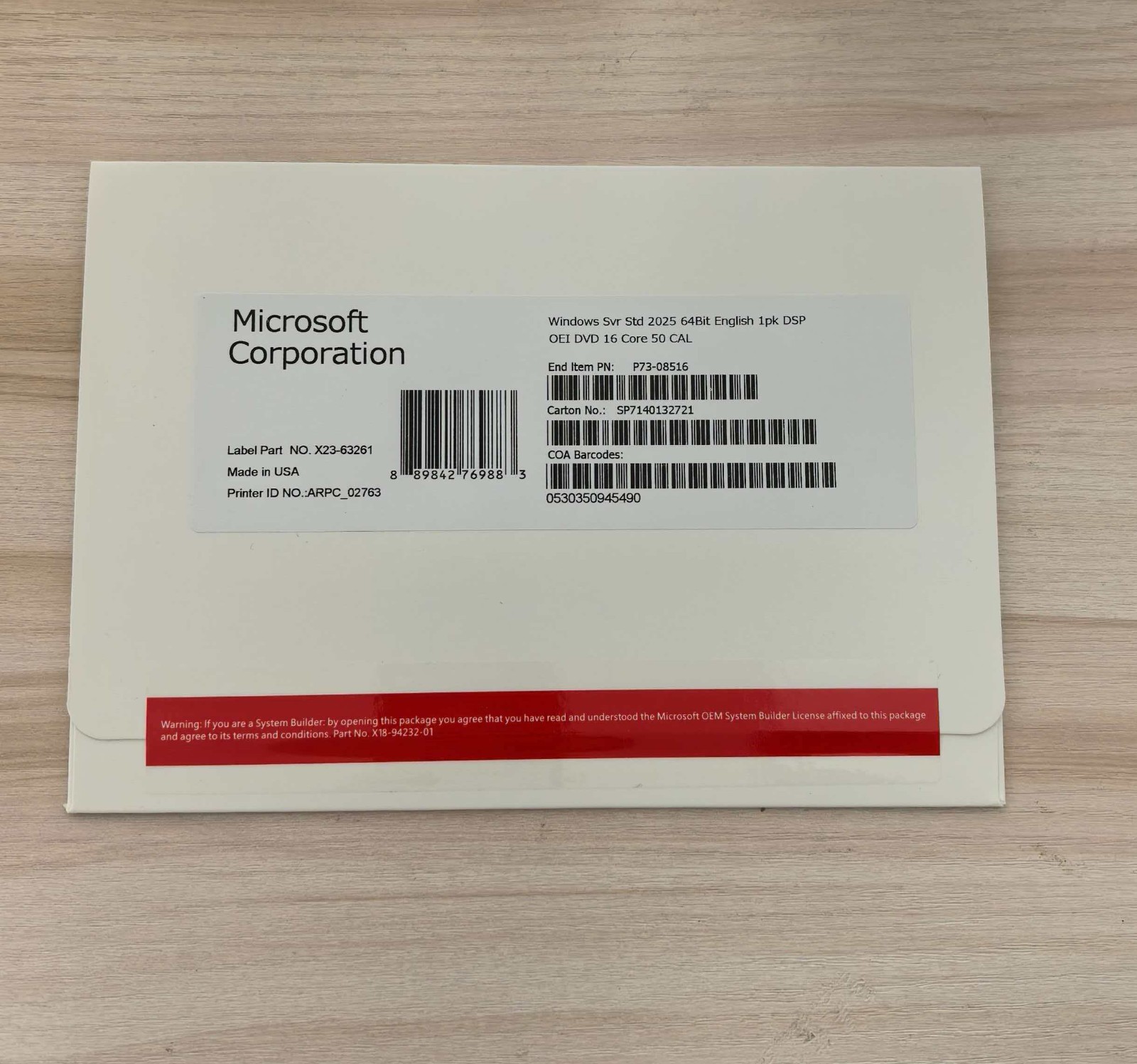 Microsoft Windows Server 2025 Standard 64-bit 16 Core + 50 CALs | 
