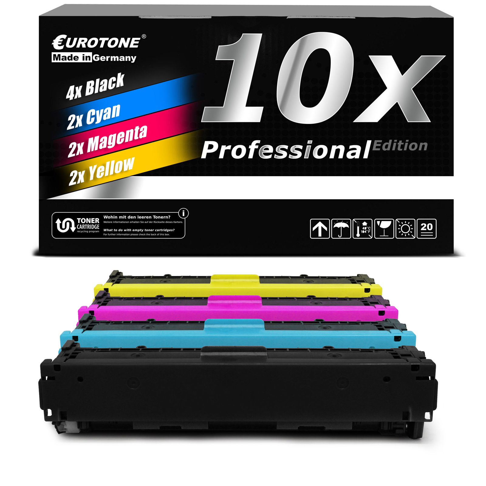 10x Eurotone PRO Toner XXL For HPEcolor LaserJet Pro M-274-n M-252-n