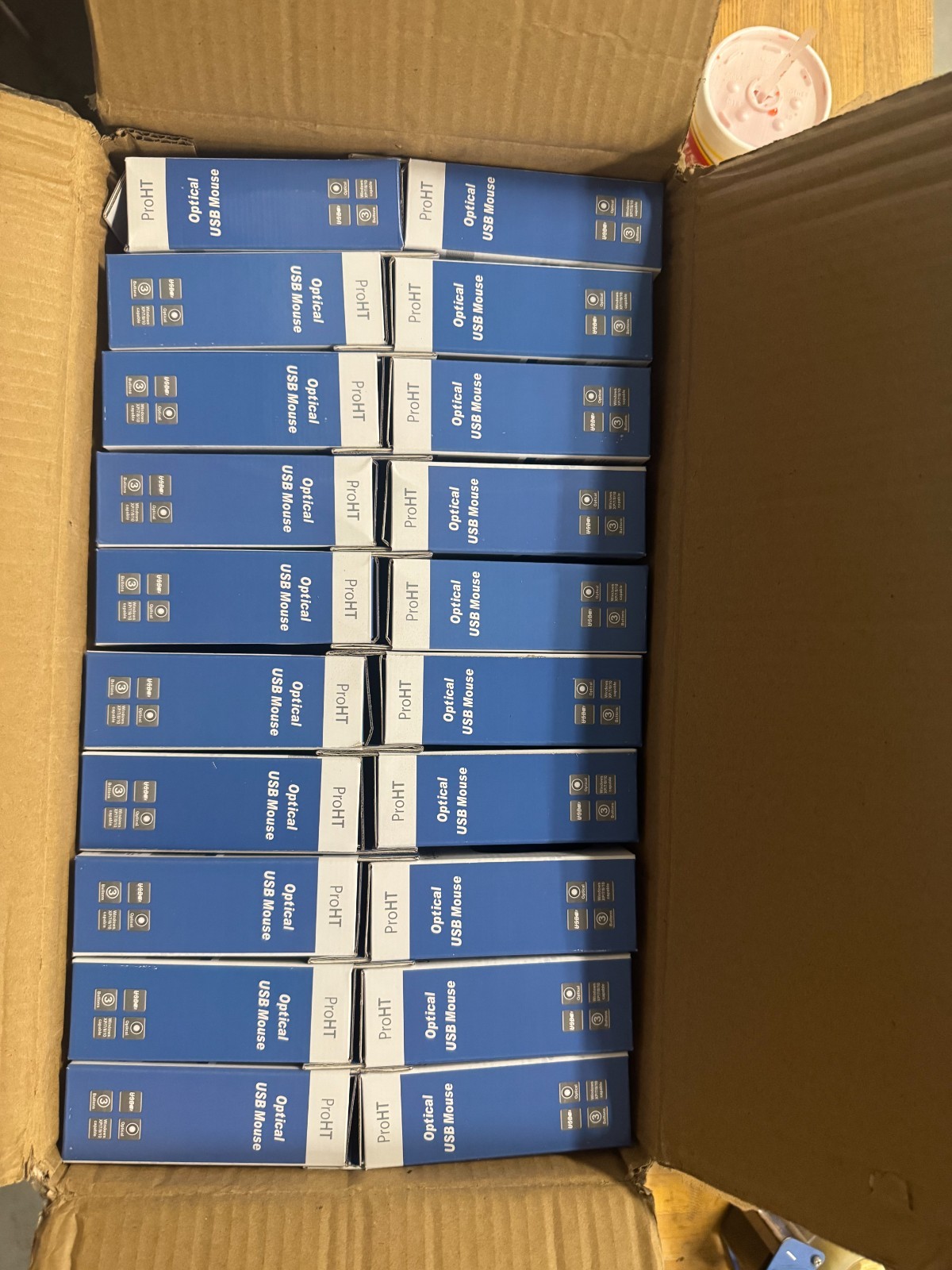 LOT OF 100 PROHT Optical usb mouse wired 3 buttons BRAND NEW