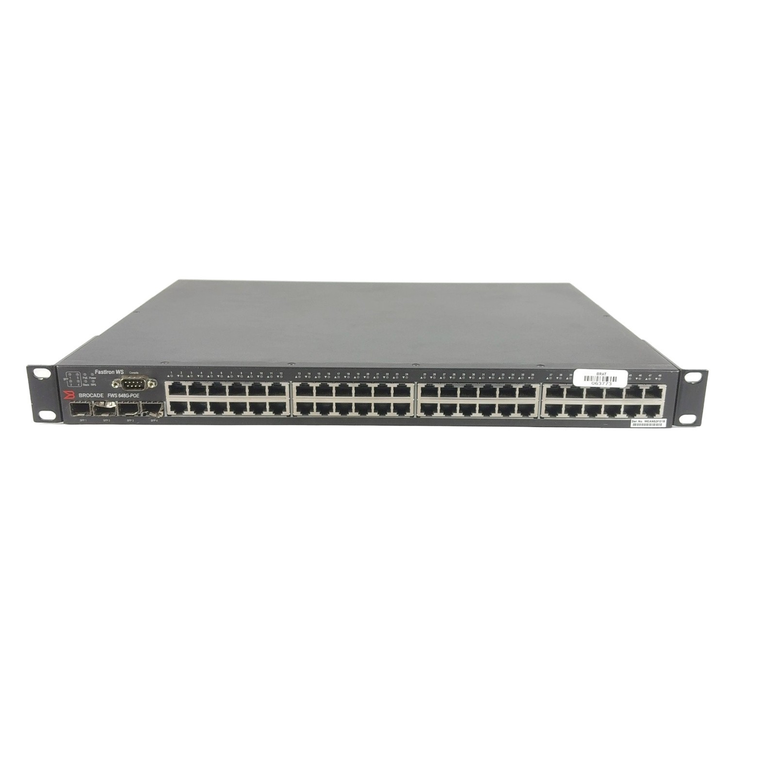 Brocade FastIron FWS648G-POE 48-Port Gigabit PoE Ethernet Switch w/Rack Ears