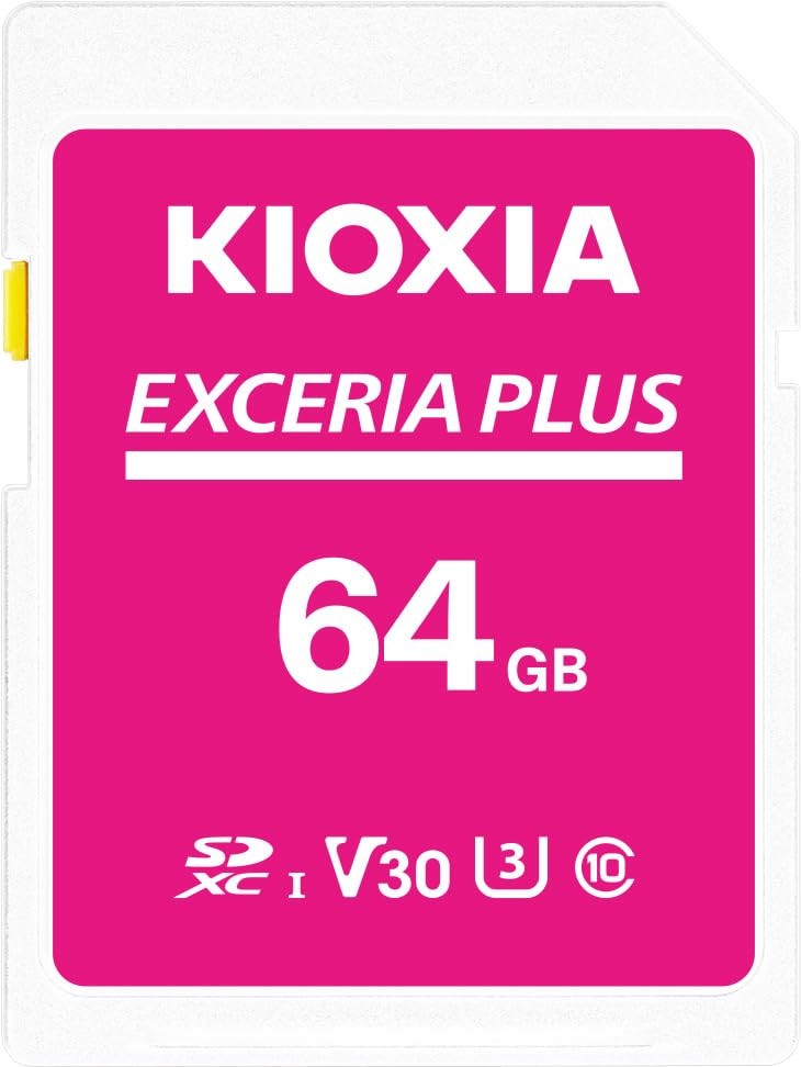 KIOXIA EXCERIA PLUS SD Card (64GB Made in Japan) UHS-I U3 V30 Class 10 SDXC