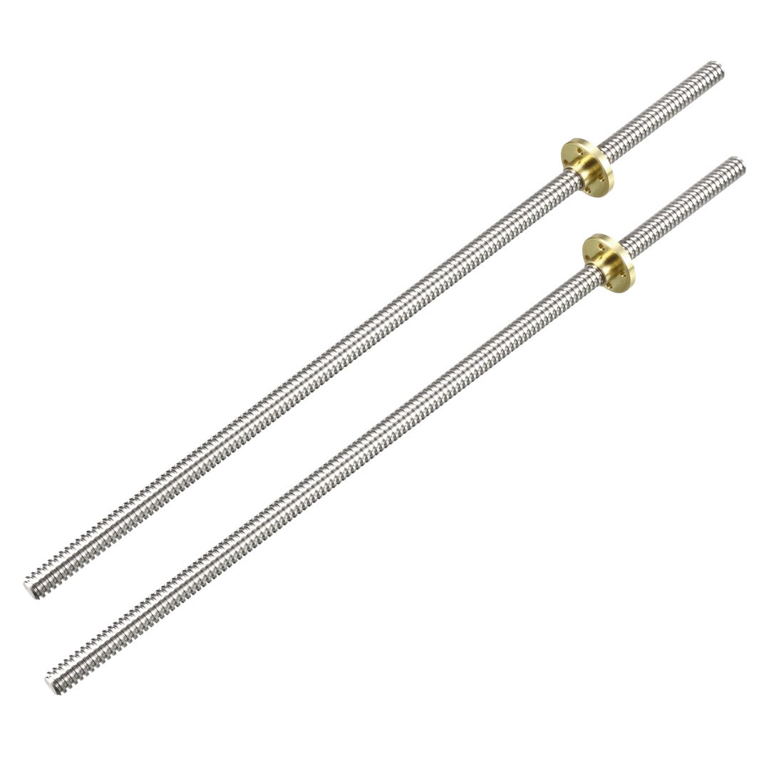 2pcs 300mm T8 Pitch 2mm Lead 2mm Lead Screw Rod with Copper Nut for 3D Printer