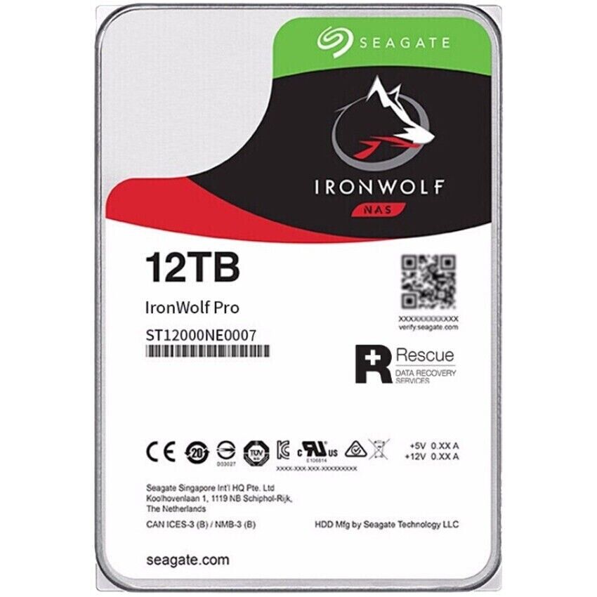 Seagate IronWolf Pro 12TB 7.2K SATA 6Gb/s 3.5'' Internal NAS HDD ST12000NE0007