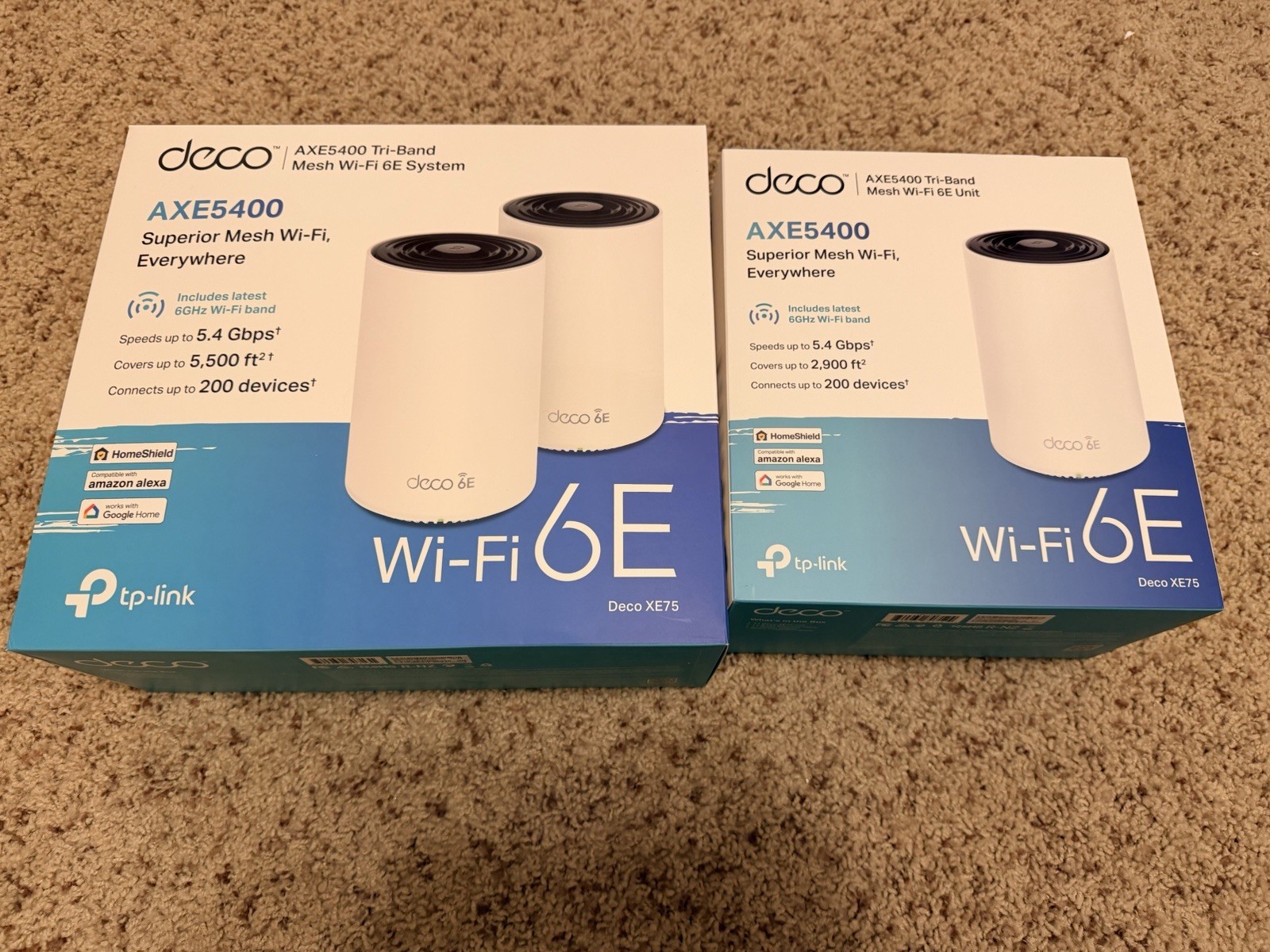 TP-LINK Deco XE75 AXE5400 Tri-Band Mesh Wi-Fi 6E Router System 3-Pack White