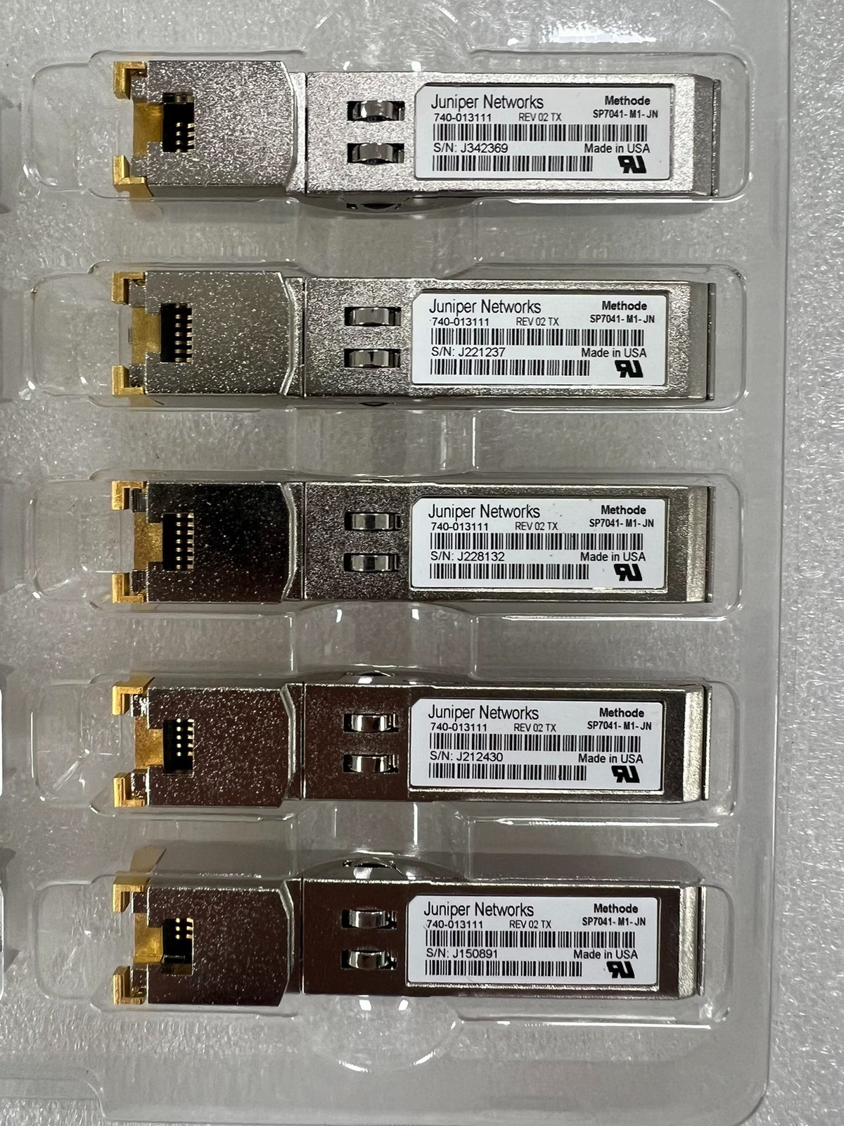 5pcs Juniper EX-SFP-1GE-T 740-013111 SFP-1GE-T SFP-1G-TX SFP-T RJ-45 100M Module