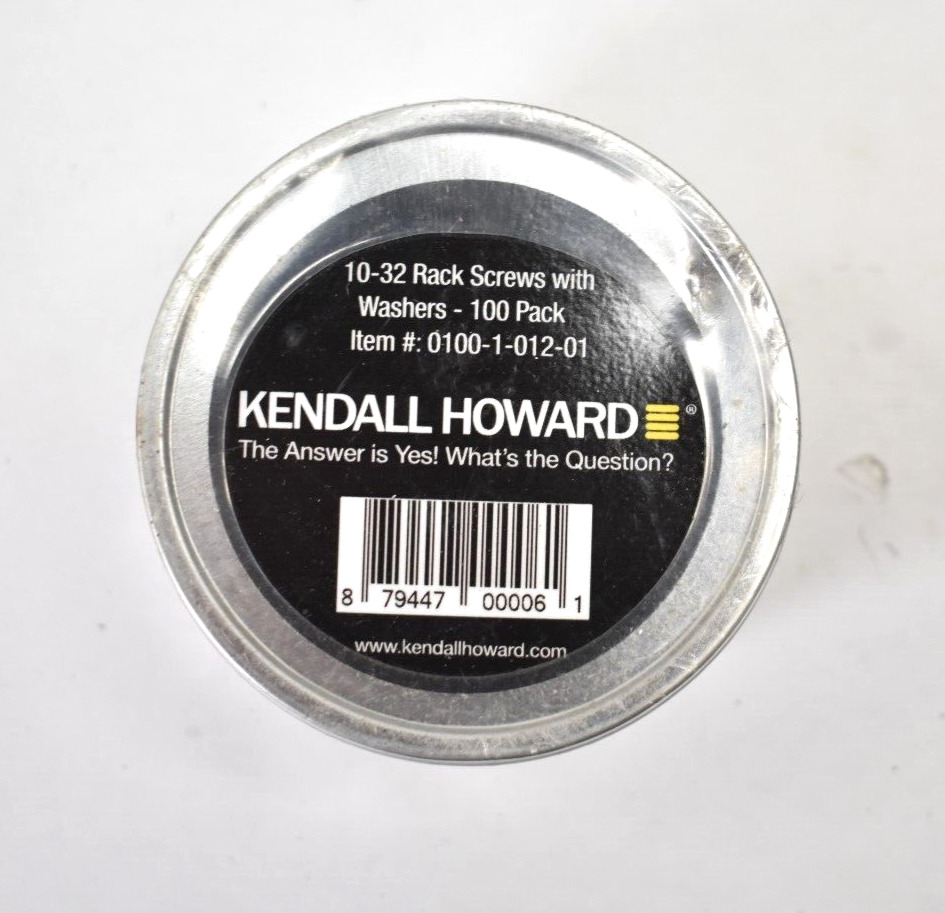 Kendall Howard 10-32 Rack Screws w Washers 100 Pack Hardware 0100-1-012-01