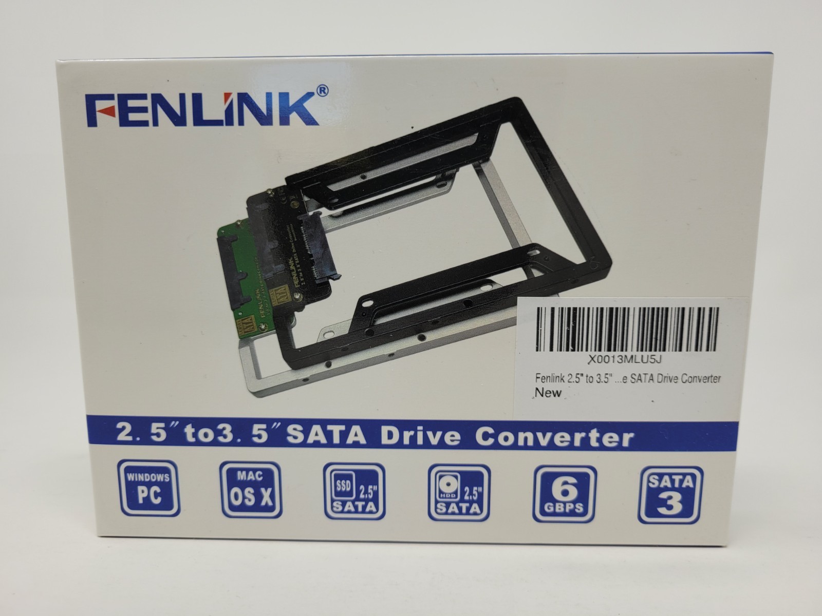 Fenlink 2.5 in. to 3.5 in. SATA Drive Converter SSD & HDD Adapter FL1510 - NEW