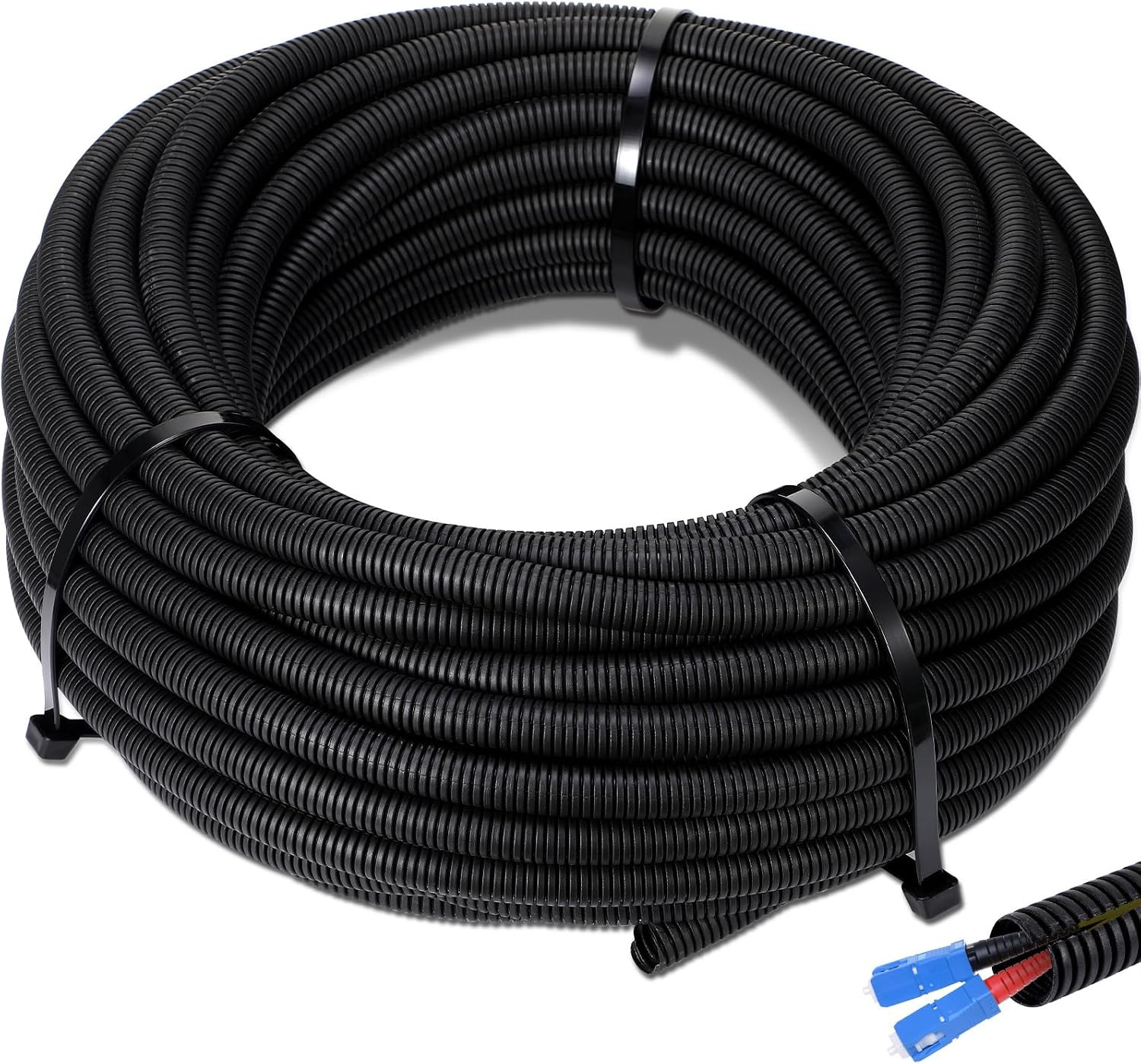 2" X 15 Ft Split Wire Loom Tubing, Cord Protector